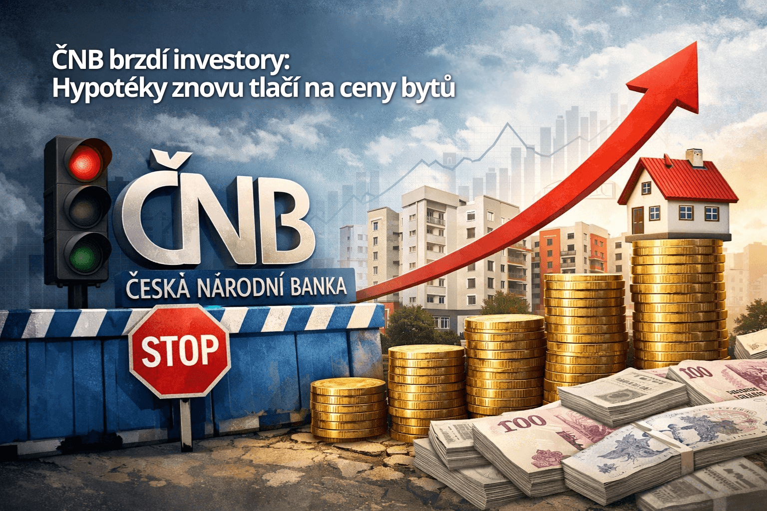 ČNB brzdí investory. Hypotéky znovu tlačí na ceny bytů.